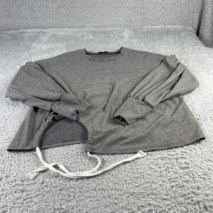 June & Hudson Grey Side Cinch Drawstring Sweatshirt Large J4315661